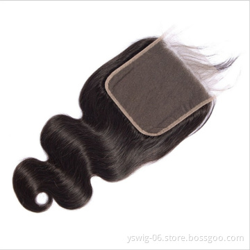 YS Wig Pre Plucked Brazilian Body Wave Lace Closure Non Remy Human Hair Closure 5x5 Lace Closure With Baby Hair